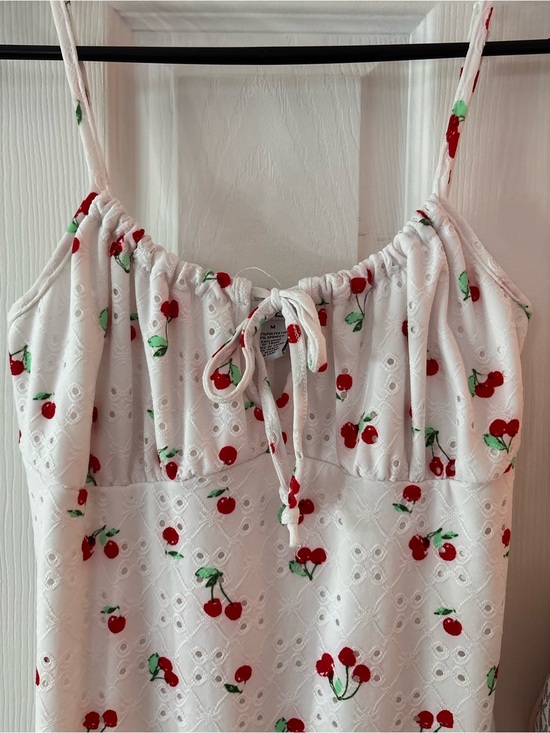 Rue21 Dresses & Skirts - Rue21 White Eyelet Dress with Red Cherry Print